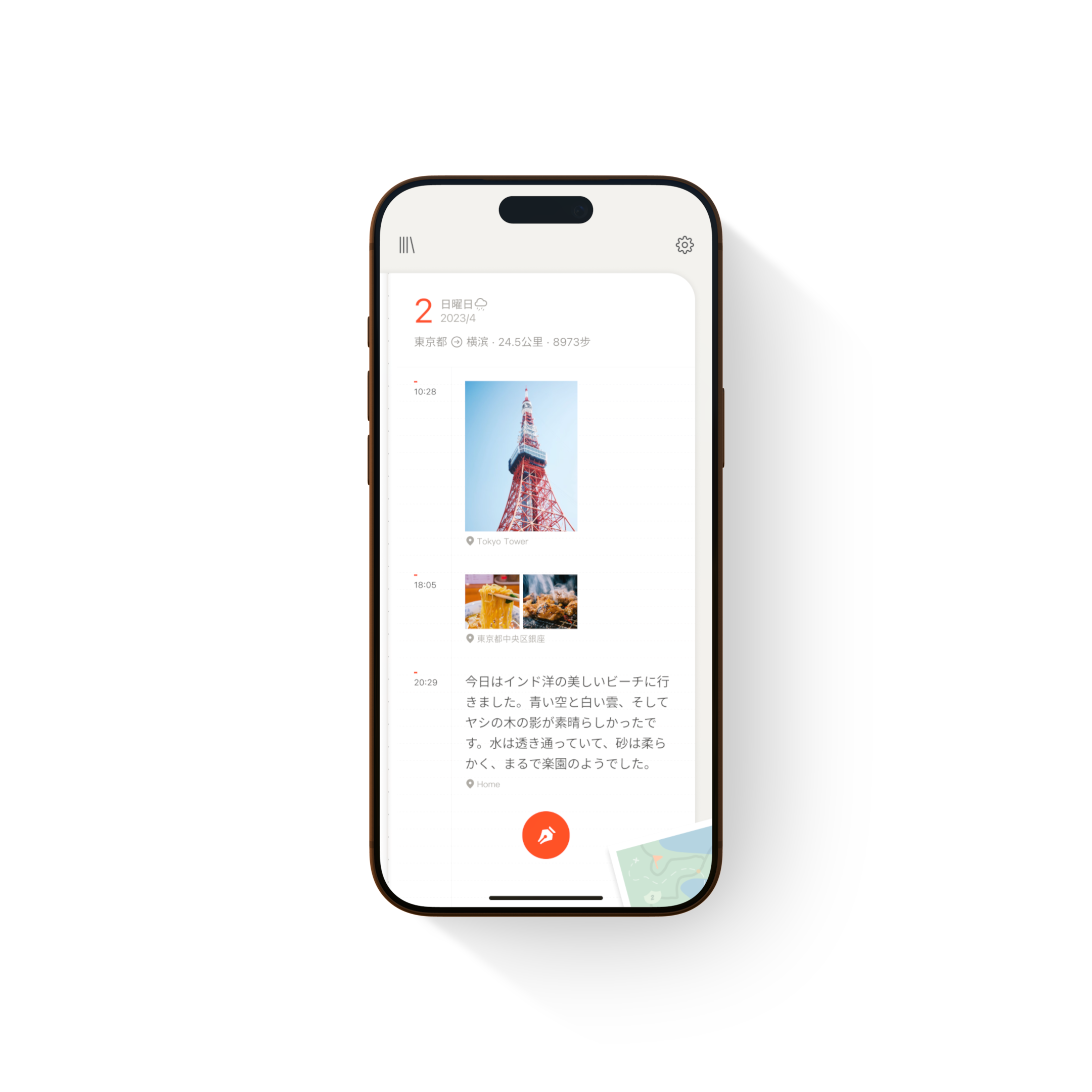 日志与照片的阅读界面